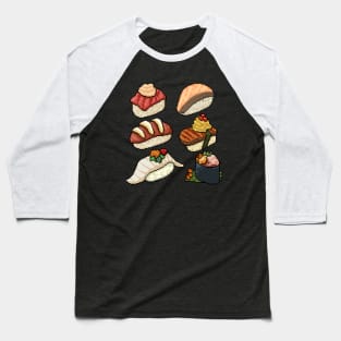 Pixel Sushi Baseball T-Shirt